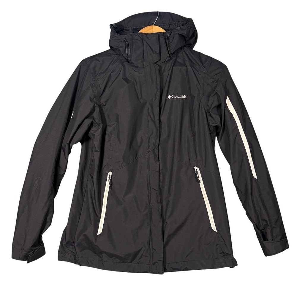 Columbia Rain Jacket Womens S Black Omni-Tech Interchange Hooded Gorpcore Shell
